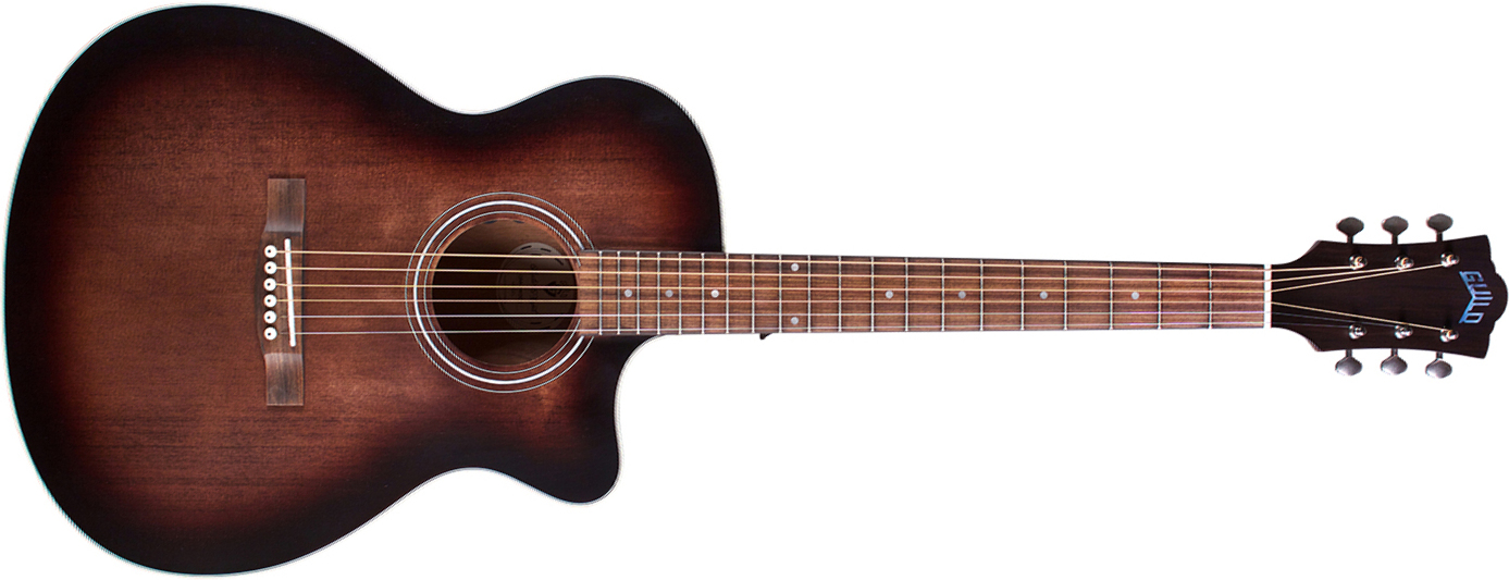 Guild Om-240ce Westerly Orchestra Cw Epicea Acajou Pf - Antique Charcoal Burst - Electro acoustic guitar - Main picture