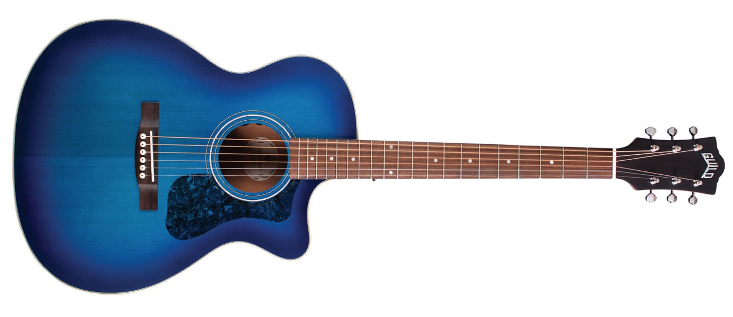 Guild Om-240ce Westerly Orchestra Cw Epicea Acajou Pf - Dark Blue Burst - Electro acoustic guitar - Main picture