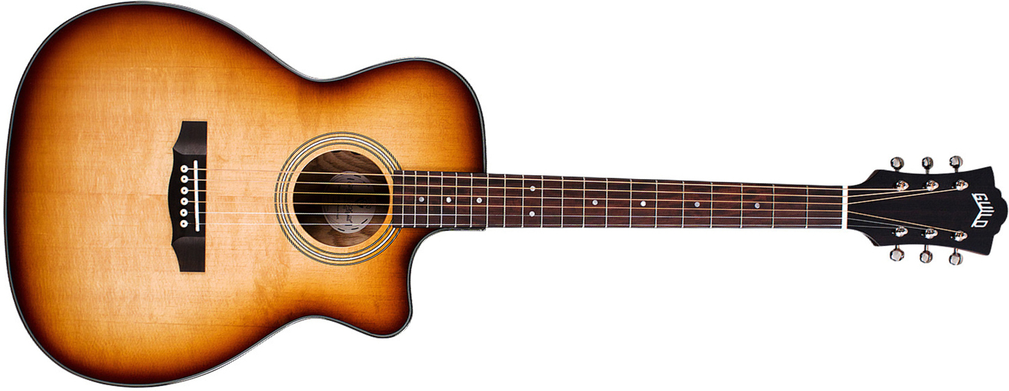 Guild Om-260ce Deluxe Burl Westerly Orchestra Cw Epicea Frene Pf - Edge Burst - Electro acoustic guitar - Main picture
