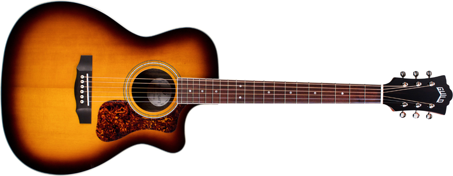 Guild Om-260ce Deluxe Westerly Orchestra Cw Epicea Ebene Pf - Antique Burst - Electro acoustic guitar - Main picture