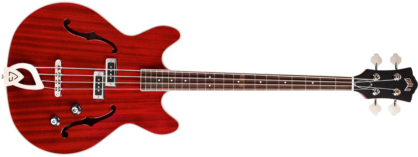 Guild Starfire Bass I Newark St Collection Rw - Cherry Red - Semi & hollow-body electric bass - Main picture
