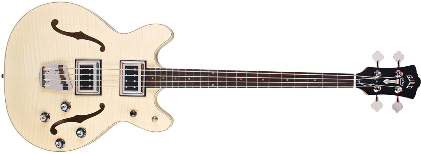 Guild Starfire Bass Ii Flamed Maple Newark St Collection Rw - Natural - Semi & hollow-body electric bass - Main picture