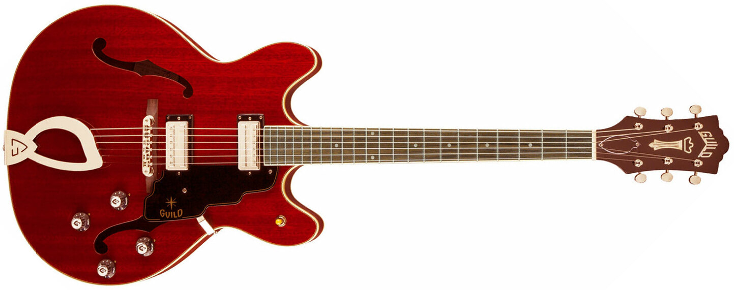 Guild Starfire Iv Newark St Hh Ht Rw - Cherry Red - Semi-hollow electric guitar - Main picture