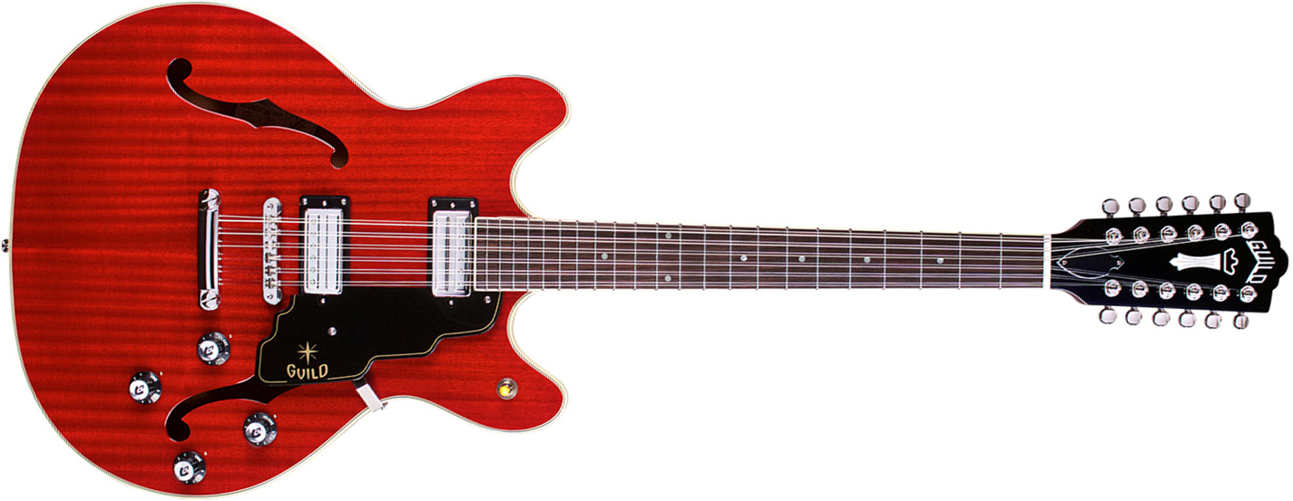 Guild Starfire Iv St-12 Newark St 12c 2h Ht Eb - Cherry Red - Semi-hollow electric guitar - Main picture
