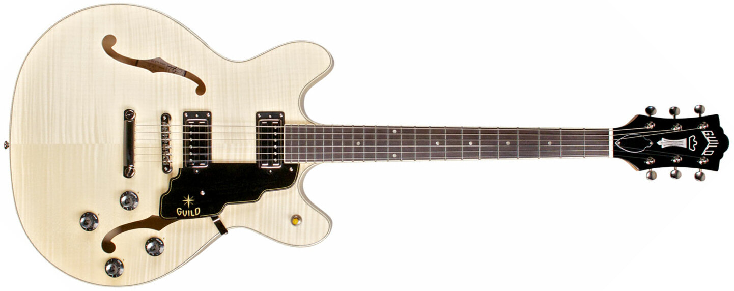 Guild Starfire Iv St Flamed Maple Newark St Hh Ht Rw - Natural - Semi-hollow electric guitar - Main picture
