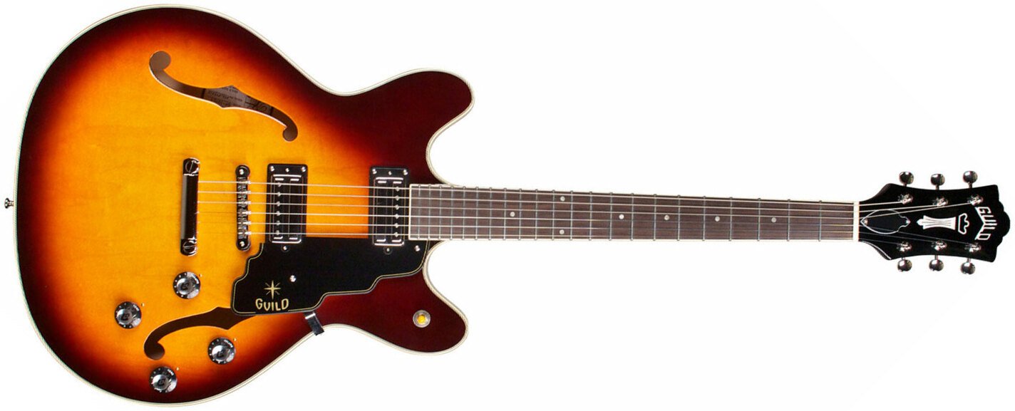 Guild Starfire Iv St Maple Newark St Hh Ht Rw - Maple Antique Sunburst - Semi-hollow electric guitar - Main picture