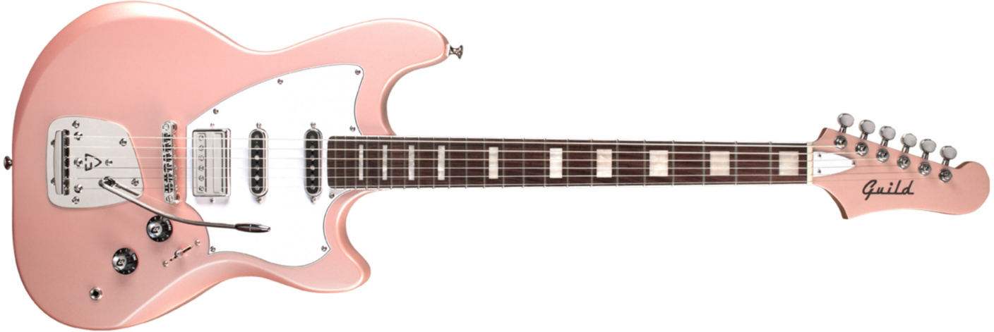 Guild Surfliner Deluxe Trem Hss Rw - Rose Quartz Metallic - Retro rock electric guitar - Main picture