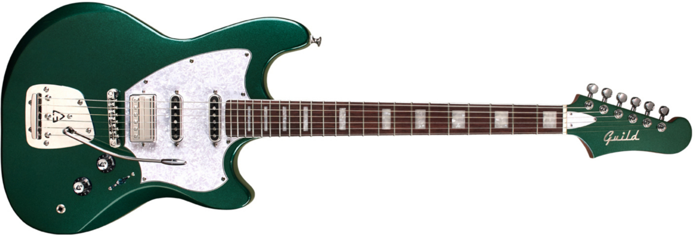 Guild Surfliner Deluxe Trem Hss Rw - Evergreen Metallic - Retro rock electric guitar - Main picture