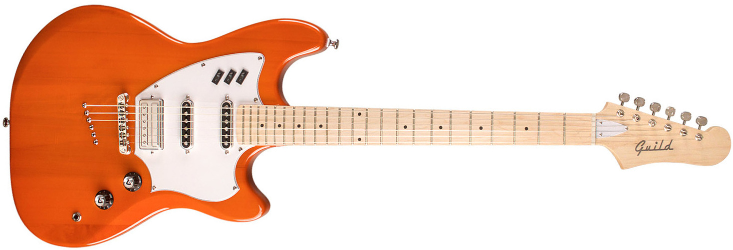 Guild Surfliner Newark St. Hss Ht Mn - Sunset Orange - Retro rock electric guitar - Main picture