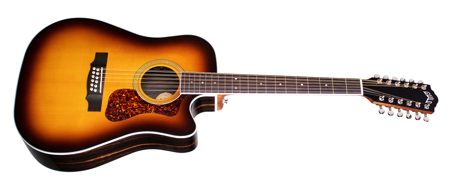 Guild D-2612ce Deluxe Westerly Dreadnought Cw 12c Epicea Ebene Pf - Antique Burst - Electro acoustic guitar - Variation 1