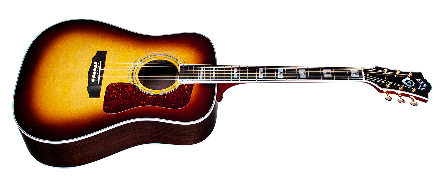 Guild D-55e Usa Dreadnought Epicea Palissandre Eb - Antique Burst - Electro acoustic guitar - Variation 1