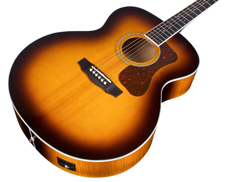 Guild F-250e Deluxe Westerly Jumbo Epicea Erable Pf - Antique Burst - Electro acoustic guitar - Variation 3