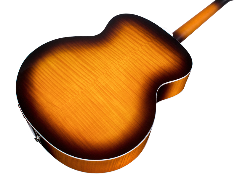 Guild F-250e Deluxe Westerly Jumbo Epicea Erable Pf - Antique Burst - Electro acoustic guitar - Variation 4