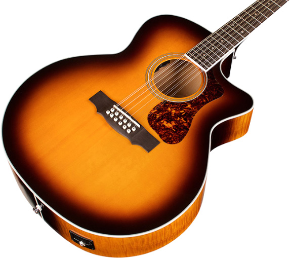 Guild F-2512ce Deluxe Westerly Jumbo Cw 12c Epicea Erable Pf - Antique Burst - Electro acoustic guitar - Variation 2