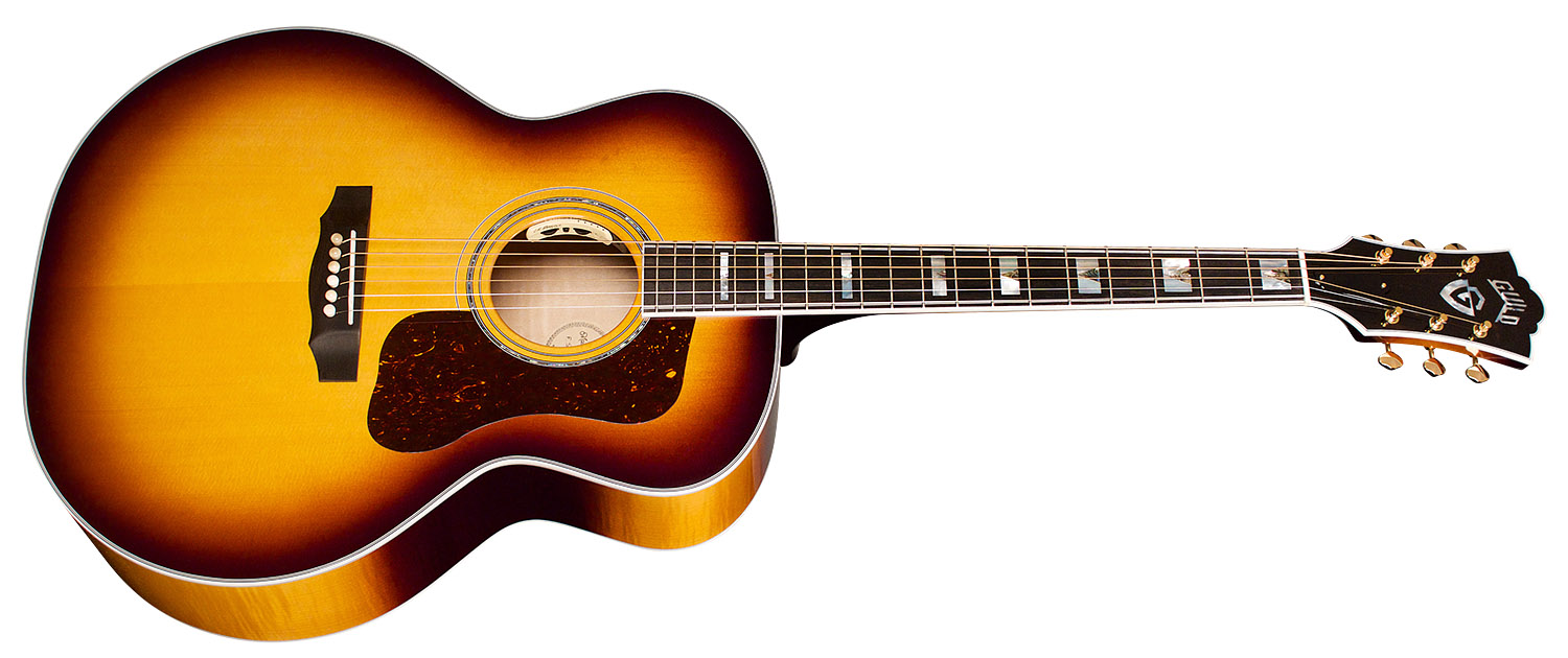 Guild F-55e Maple Usa Jumbo Epicea Erable Eb - Antique Sunburst - Electro acoustic guitar - Variation 1