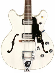 Semi-hollow electric guitar Guild Starfire V Bigsby - White