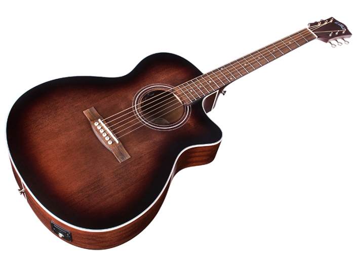 Guild Om-240ce Westerly Orchestra Cw Epicea Acajou Pf - Antique Charcoal Burst - Electro acoustic guitar - Variation 1