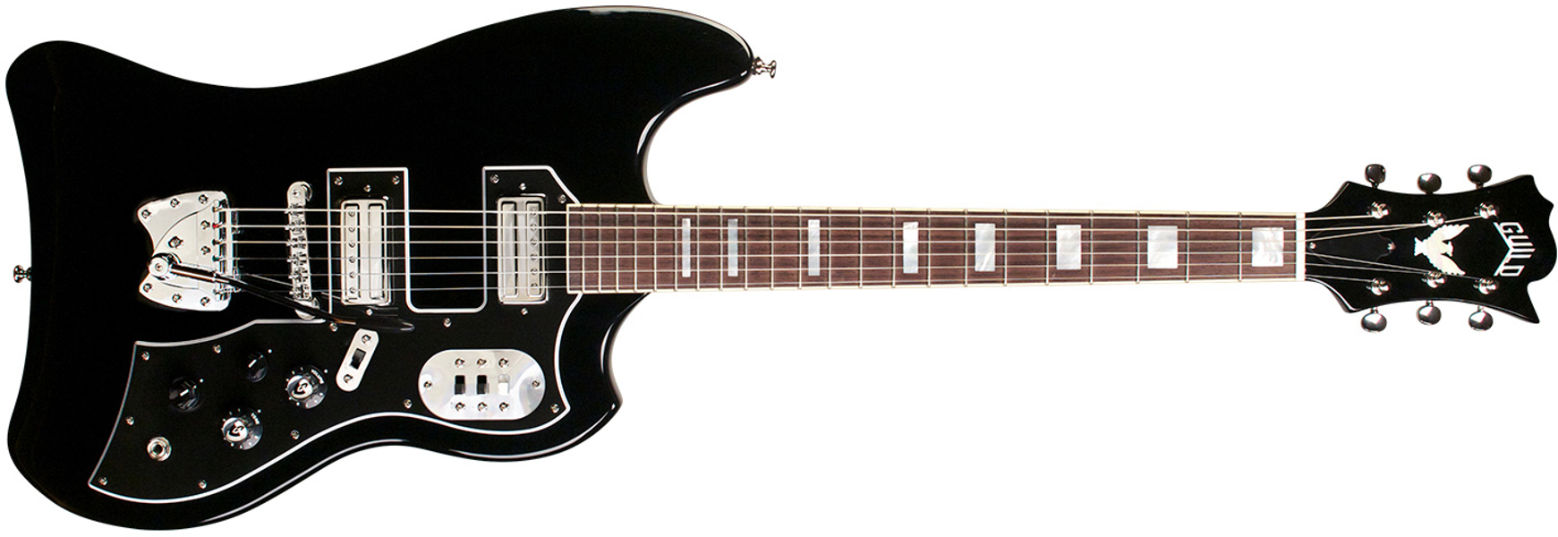 Guild S-200 T-bird - Noir - Retro rock electric guitar - Variation 1