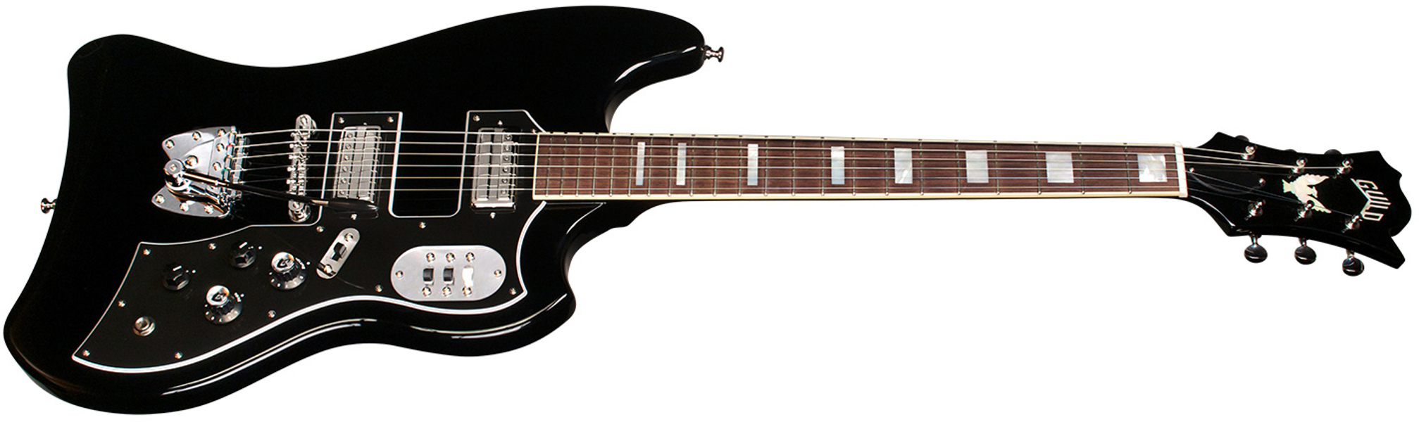 Guild S-200 T-bird - Noir - Retro rock electric guitar - Variation 2