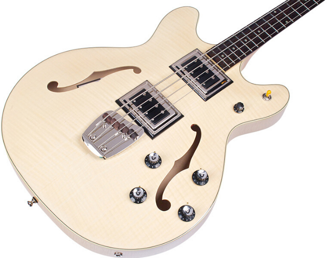 Guild Starfire Bass Ii Flamed Maple Newark St Collection Rw - Natural - Semi & hollow-body electric bass - Variation 2