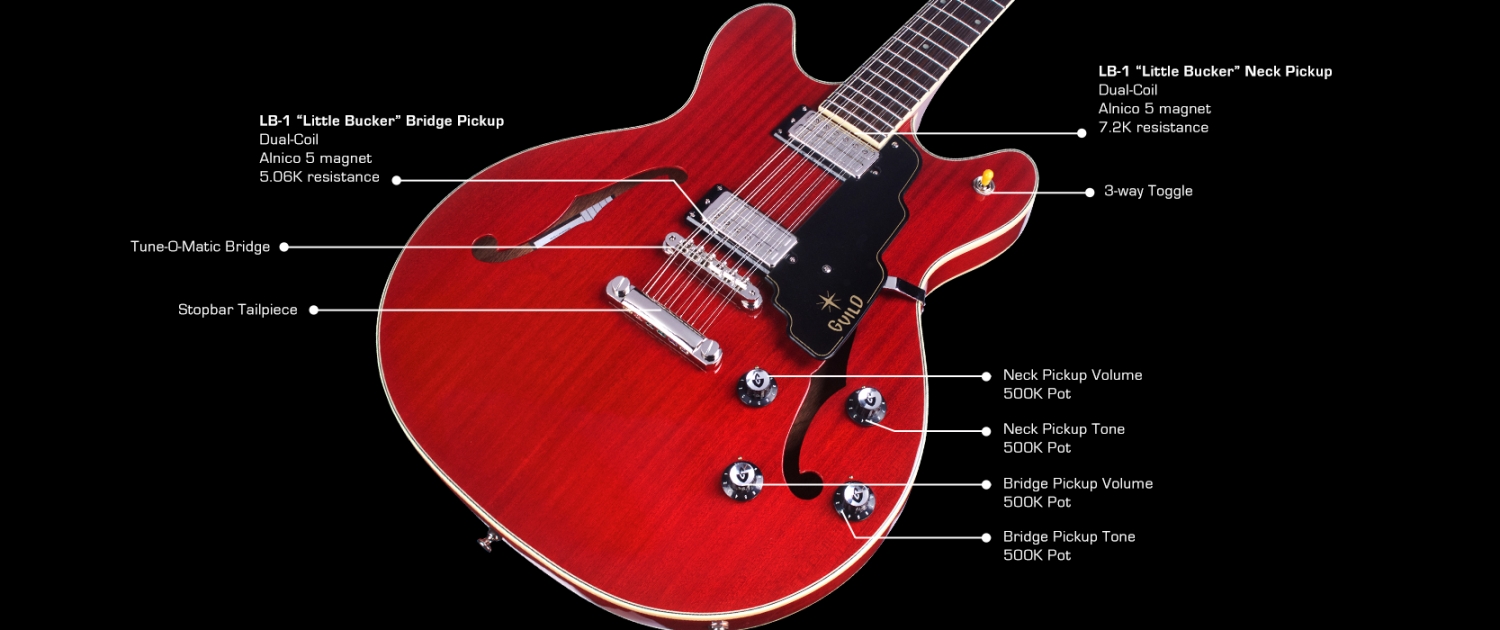 Guild Starfire Iv St-12 Newark St 12c 2h Ht Eb - Cherry Red - Semi-hollow electric guitar - Variation 4