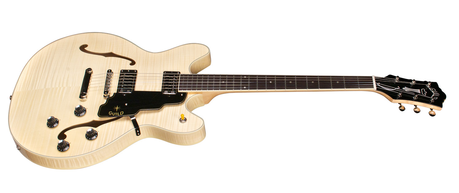 Guild Starfire Iv St Flamed Maple Newark St Hh Ht Rw - Natural - Semi-hollow electric guitar - Variation 1