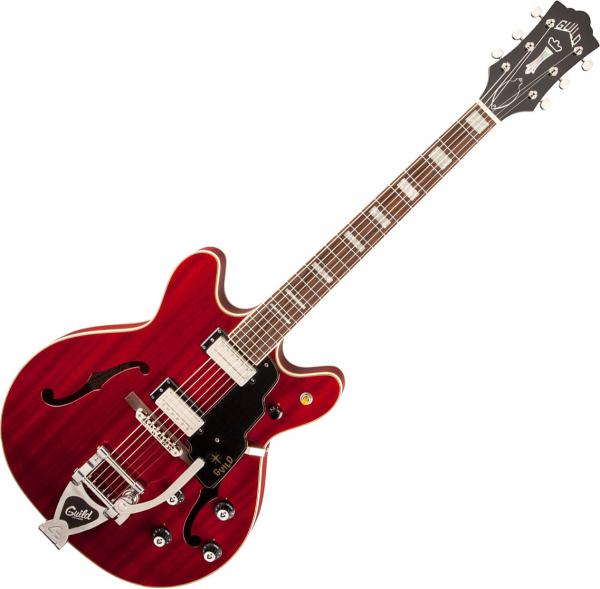 Semi-hollow electric guitar Guild Starfire V Bigsby - Cherry red