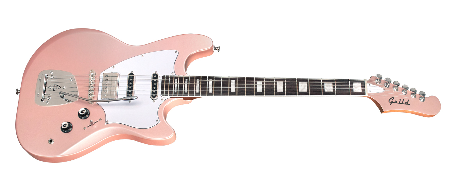 Guild Surfliner Deluxe Trem Hss Rw - Rose Quartz Metallic - Retro rock electric guitar - Variation 2