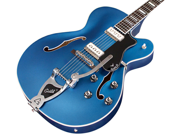 Guild X-175b Manhattan Newark St Collection Bigsby +etui - Malibu Blue - Semi-hollow electric guitar - Variation 2