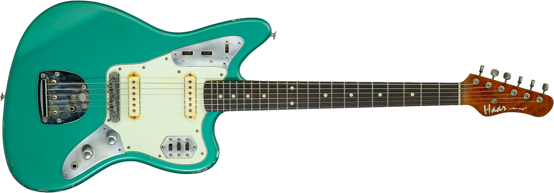 Haar Guitars Trad Jg 2s Amber Trem Rw #43594 - Aged Sherwood Green Metallic - Retro rock electric guitar - Main picture