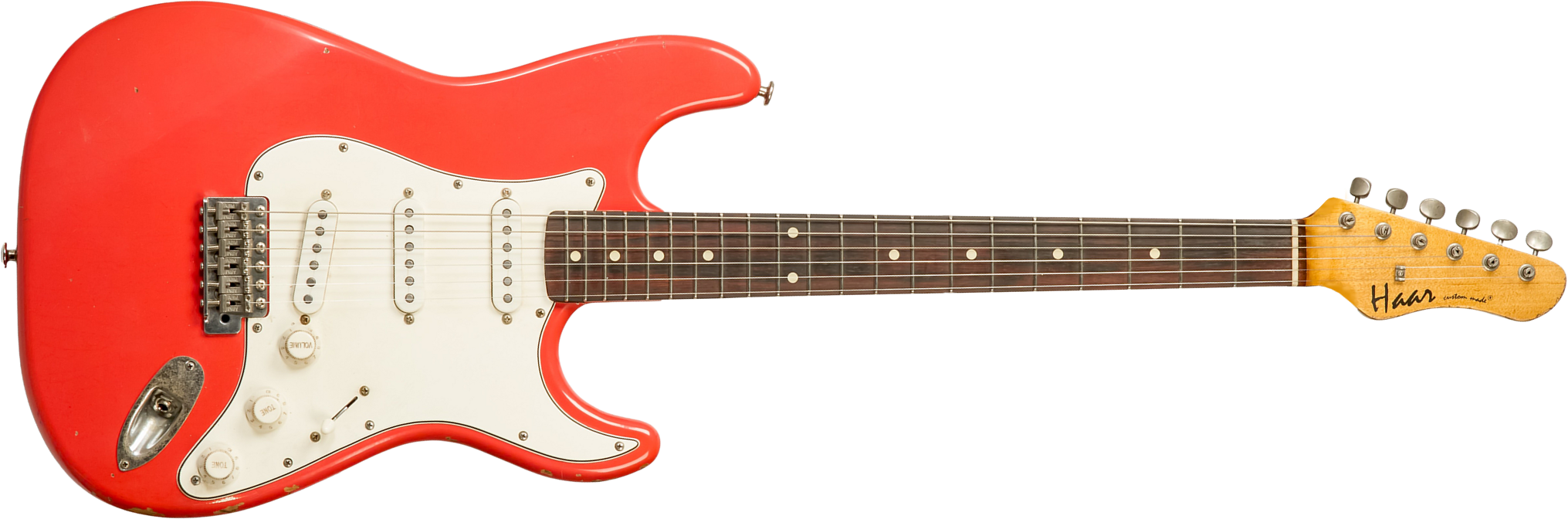 Haar Guitars Trad S 3s Lindy Fralin Trem Rw #42274 - Aged Fiesta Red - Str shape electric guitar - Main picture