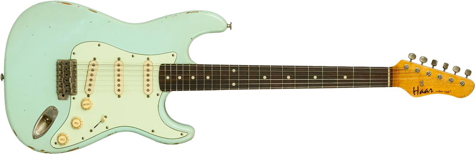 Haar Guitars Trad S 3s Lindy Fralin Trem Rw #43487 - Aged Surf Green - Str shape electric guitar - Main picture