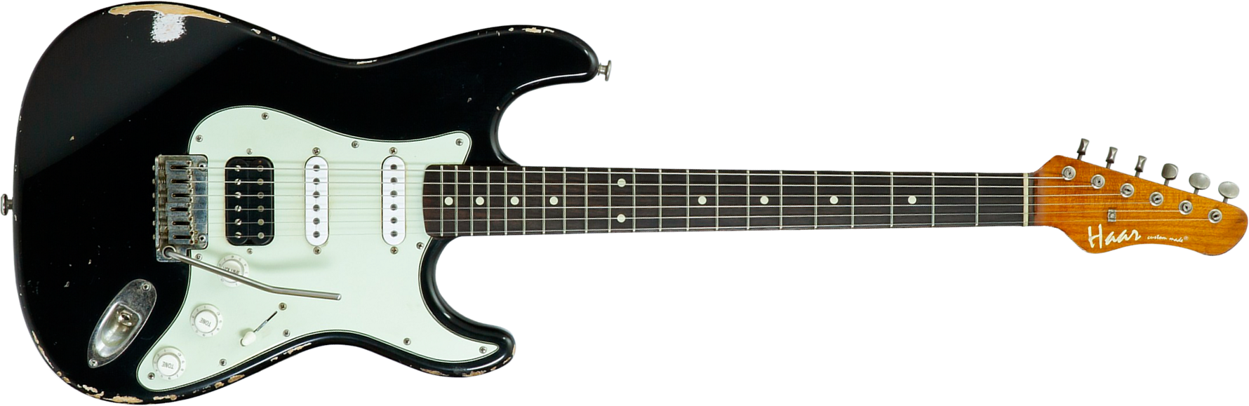 Haar Guitars Trad S Hss Amber Trem Rw #43517 - Aged Black - Str shape electric guitar - Main picture