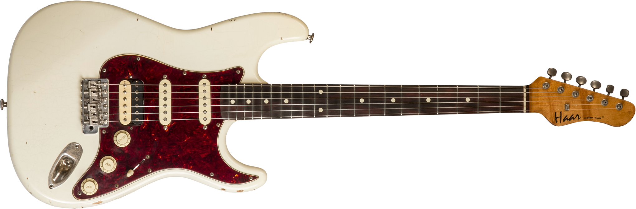 Haar Guitars Trad S Hss Lindy Fralin Trem Rw #42275 - Aged Olympic White - Str shape electric guitar - Main picture