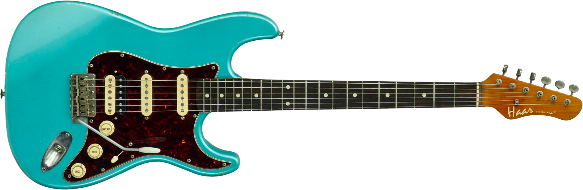Haar Guitars Trad S Hss Lindy Fralin Trem Rw #43592 - Aged Teal Green Metallic - Str shape electric guitar - Main picture