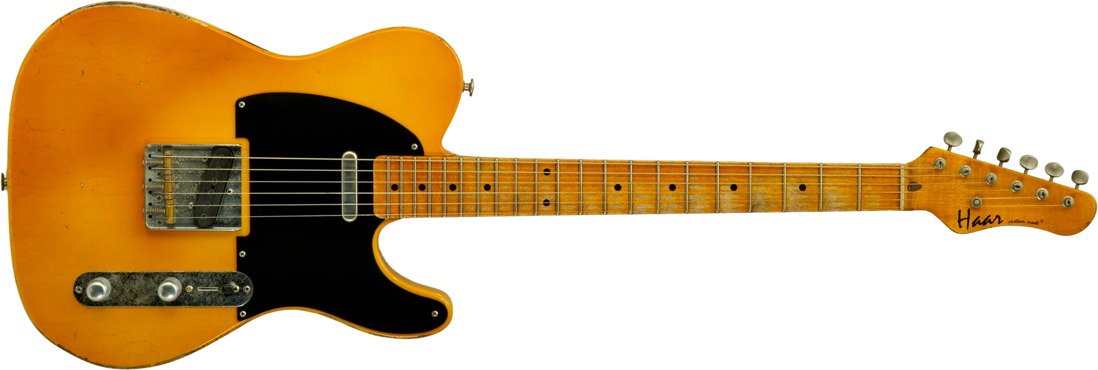 Haar Guitars Trad T 2s Amber Ht Mn #43590 - Aged Butterscotch - Tel shape electric guitar - Main picture