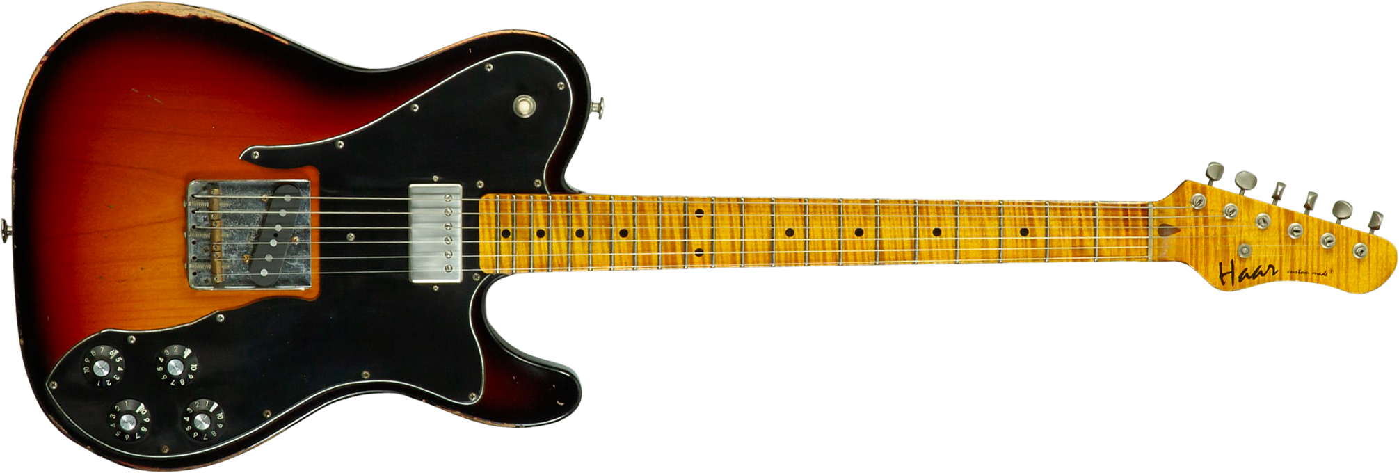 Haar Guitars Trad T 72 Sh Lindy Fralin Mn #43667 - Aged 3 Tone Sunburst - Tel shape electric guitar - Main picture