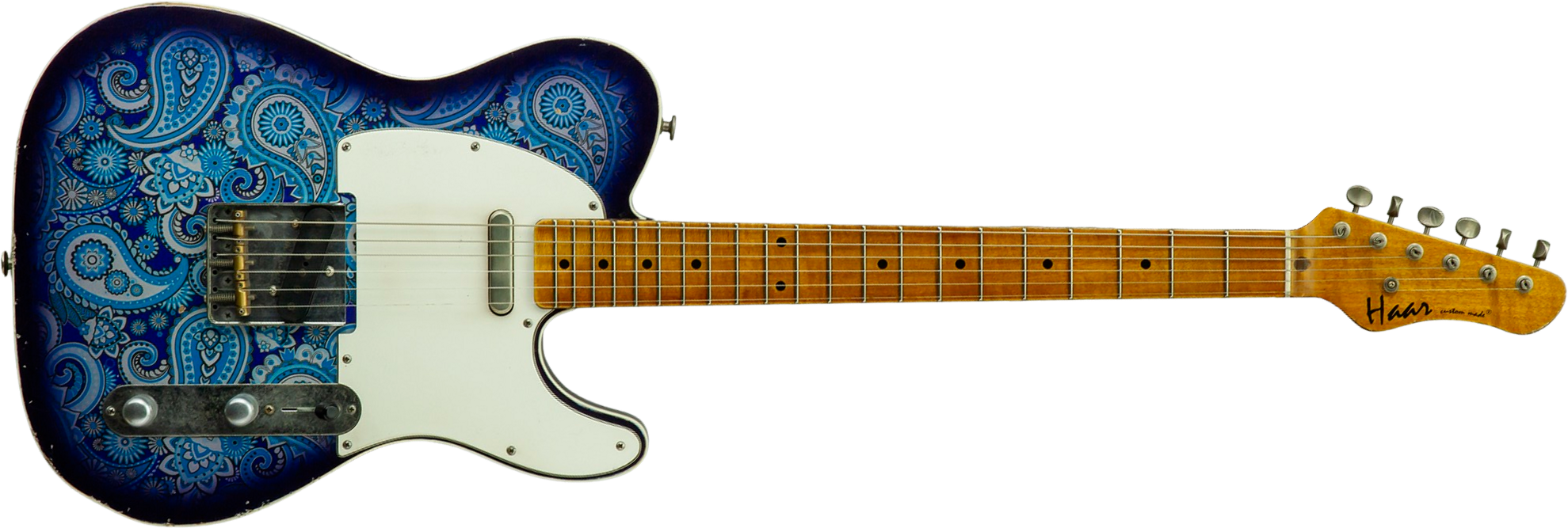 Haar Guitars Trad T Custom 2s Kloppmann. Mn  #43518 - Blue Paisley - Tel shape electric guitar - Main picture