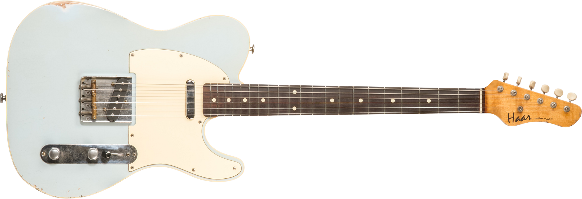 Haar Guitars Trad T Custom 2s Lindy Fralin Ht Rw #42268 - Aged Sonic Blue - Tel shape electric guitar - Main picture