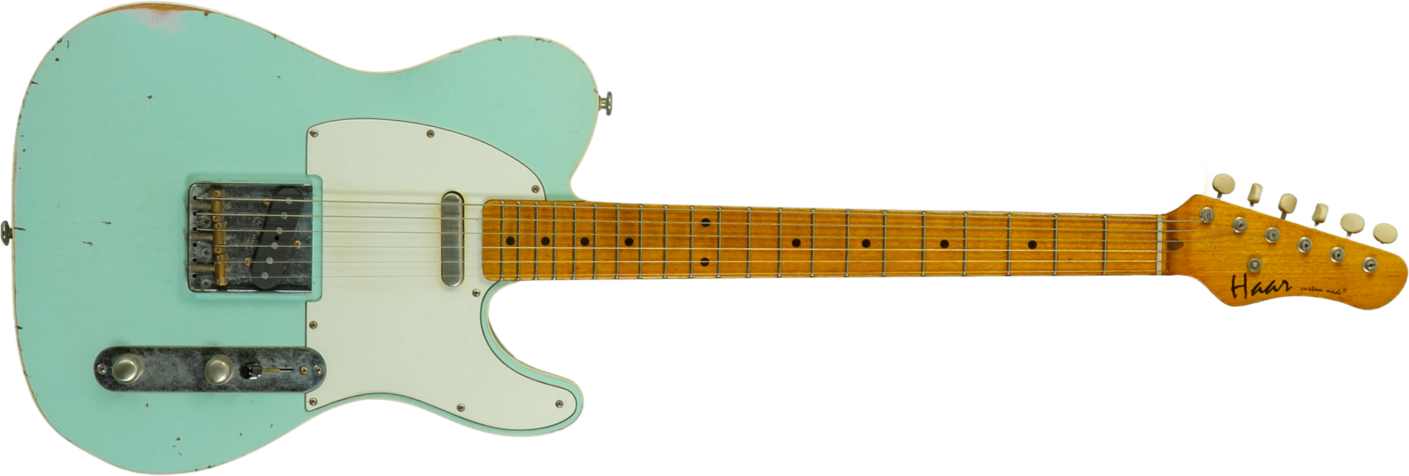 Haar Guitars Trad T Custom 2s Lindy Fralin Mn #43669 - Aged Surf Green - Tel shape electric guitar - Main picture