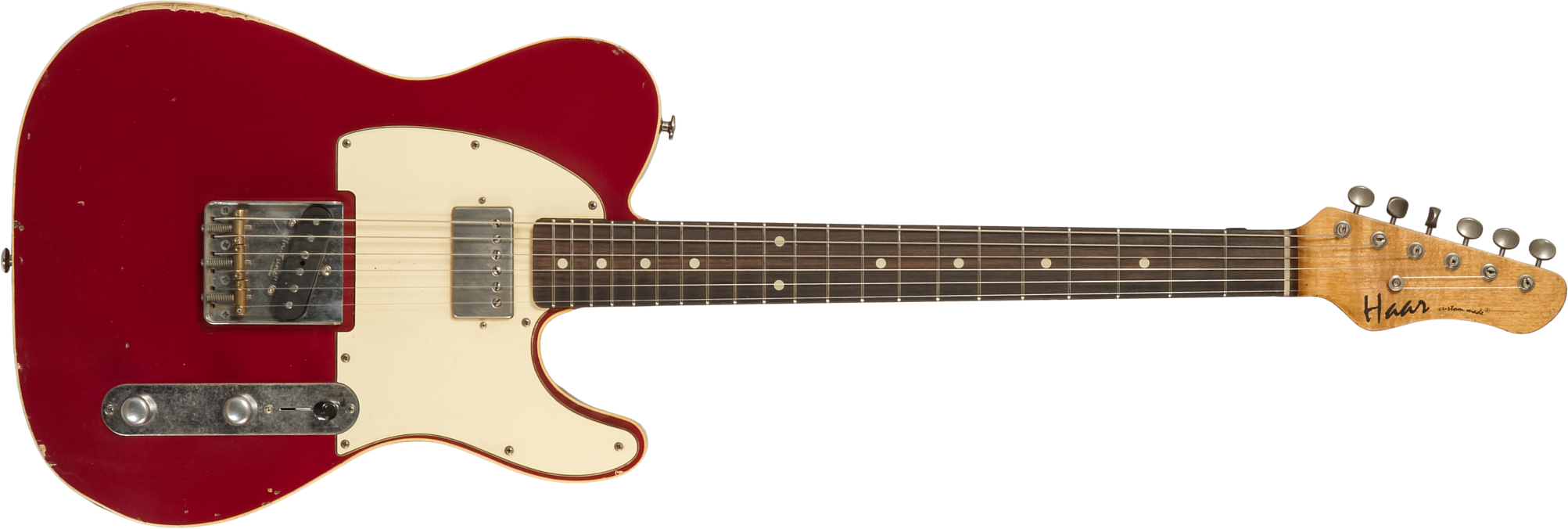 Haar Guitars Trad T Custom Sh Lindy Fralin Ht Rw #42271 - Aged Burgundy - Tel shape electric guitar - Main picture