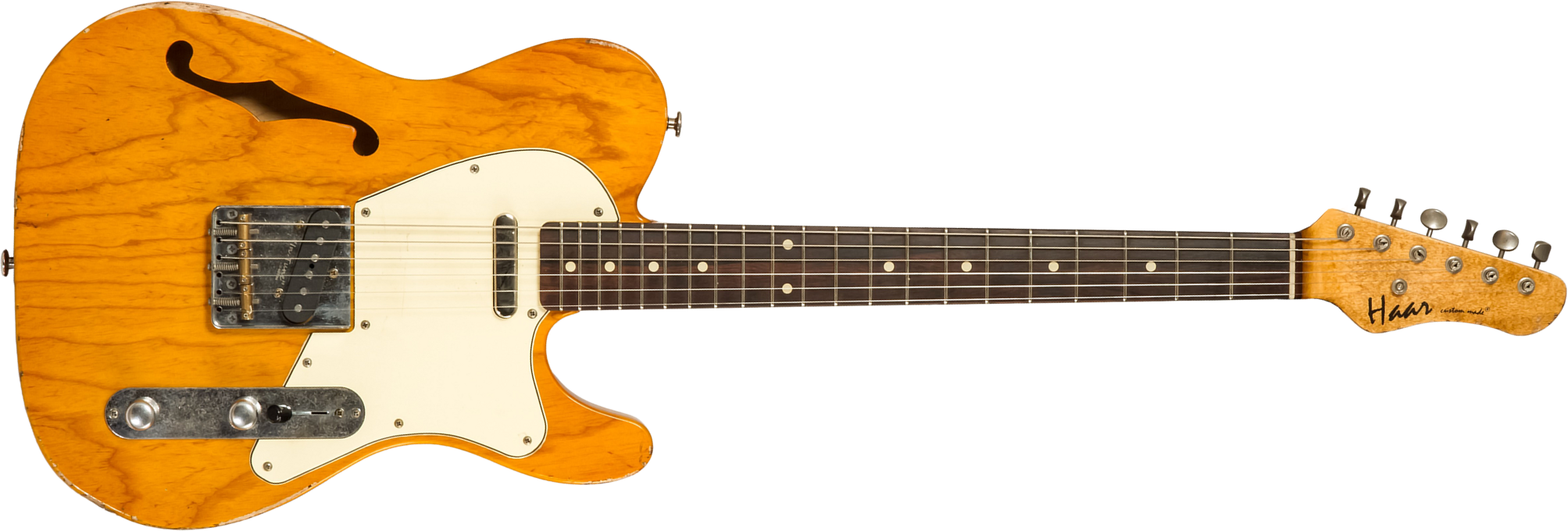 Haar Guitars Trad T Thinline 2s Lindy Fralin Ht Rw #42269 - Aged Orange Antique - Tel shape electric guitar - Main picture