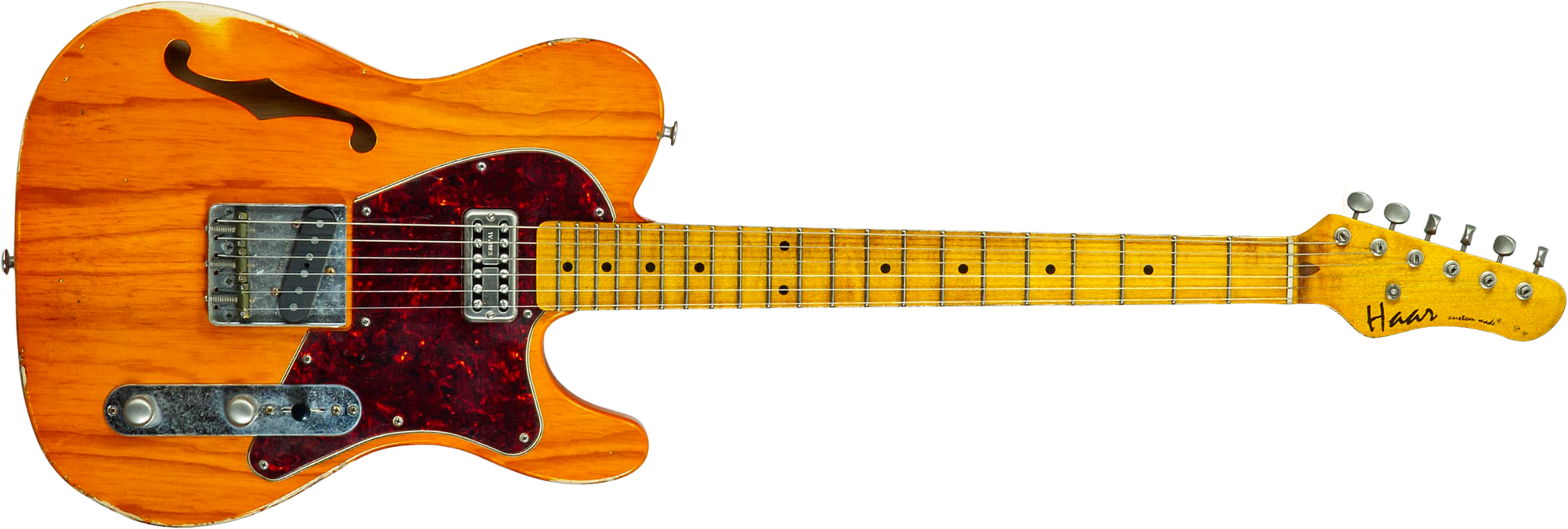 Haar Guitars Trad T Thinline Sh Tv Jones / Lindy Fralin Mn #43674 - Aged Orange See Through - Tel shape electric guitar - Main picture
