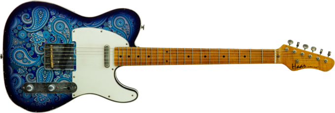 Haar guitars Trad T Custom #43518 - Aged paisley blue