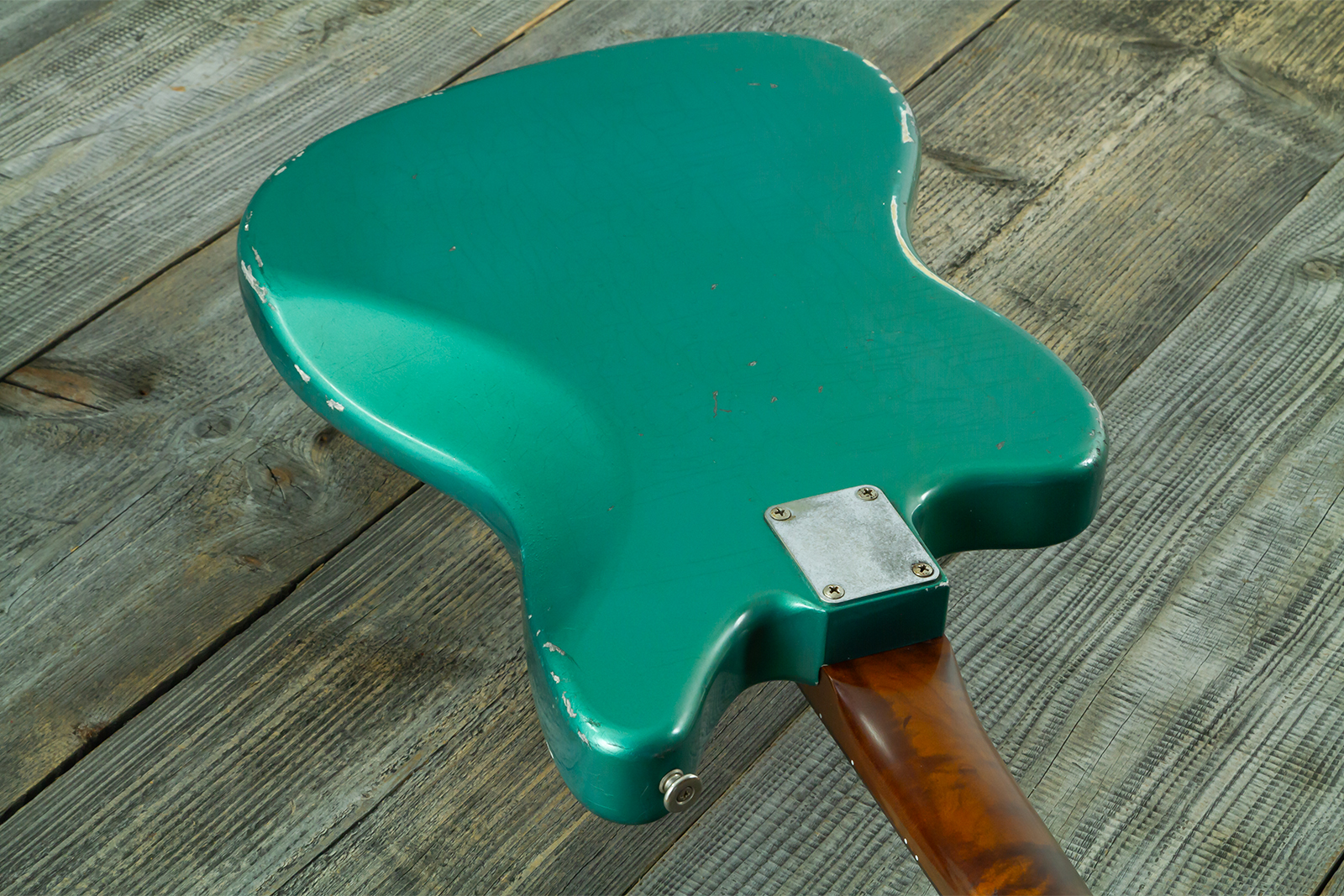 Haar Guitars Trad Jg 2s Amber Trem Rw #43594 - Aged Sherwood Green Metallic - Retro rock electric guitar - Variation 10