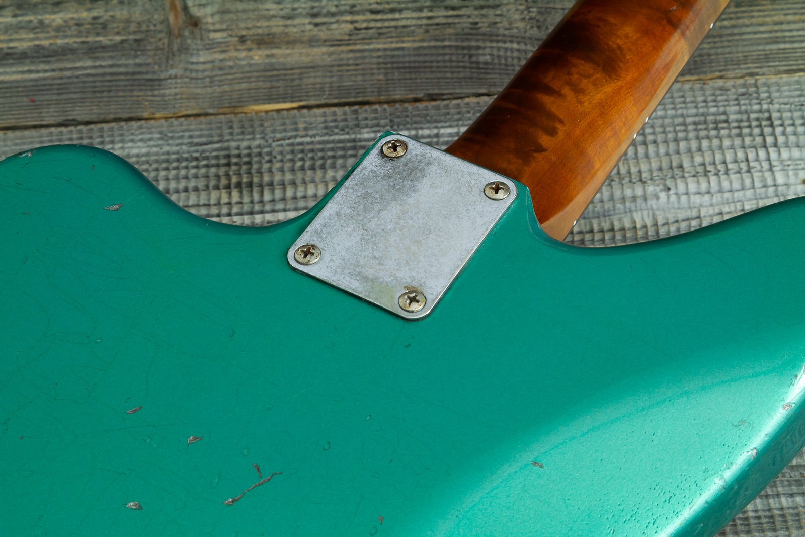 Haar Guitars Trad Jg 2s Amber Trem Rw #43594 - Aged Sherwood Green Metallic - Retro rock electric guitar - Variation 11