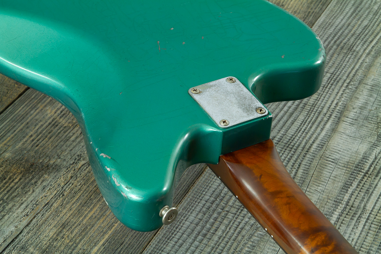 Haar Guitars Trad Jg 2s Amber Trem Rw #43594 - Aged Sherwood Green Metallic - Retro rock electric guitar - Variation 13