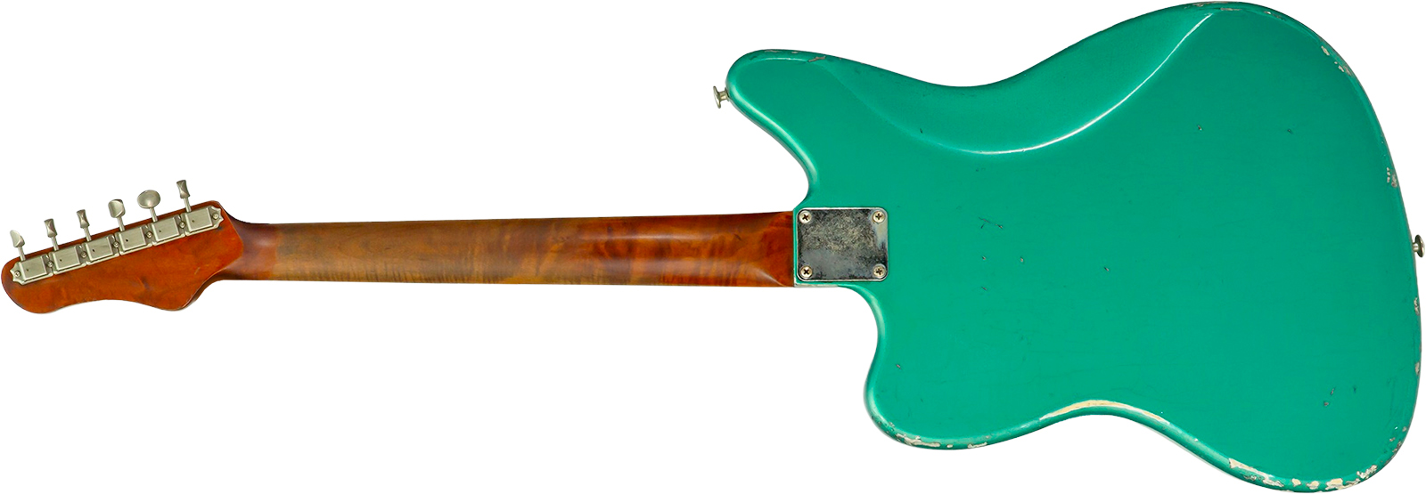 Haar Guitars Trad Jg 2s Amber Trem Rw #43594 - Aged Sherwood Green Metallic - Retro rock electric guitar - Variation 3