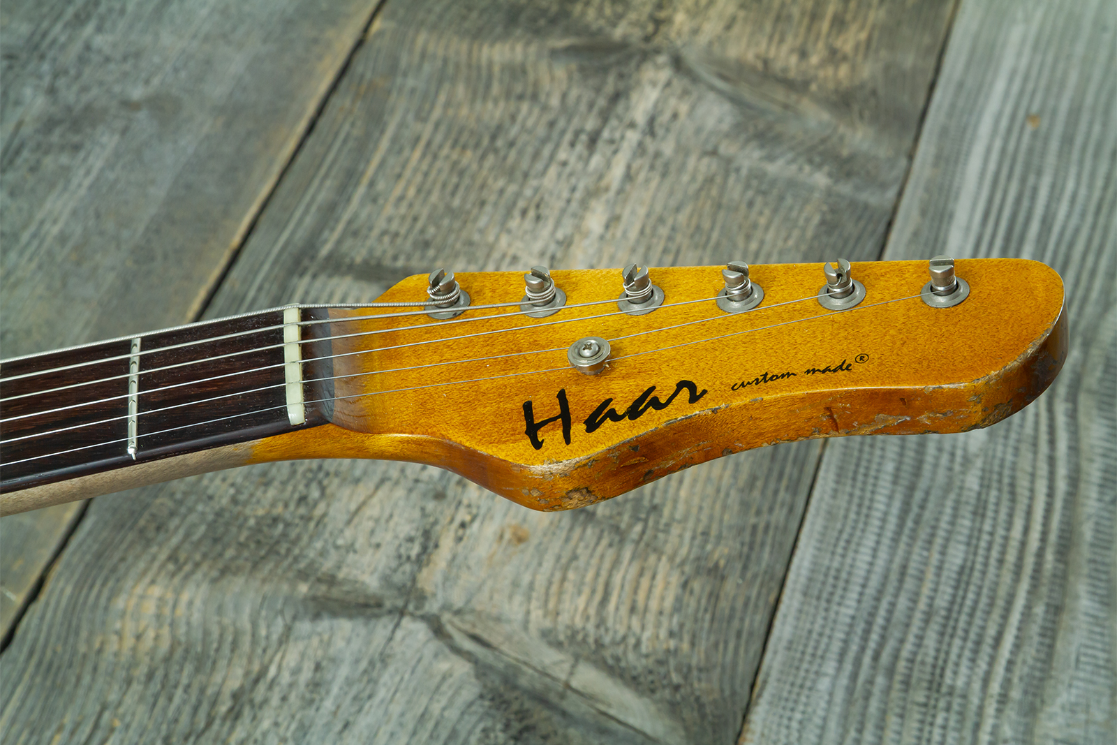 Haar Guitars Trad Jm 2s Fralin #43593 - Aged 3 Tone Sunburst - Retro rock electric guitar - Variation 12