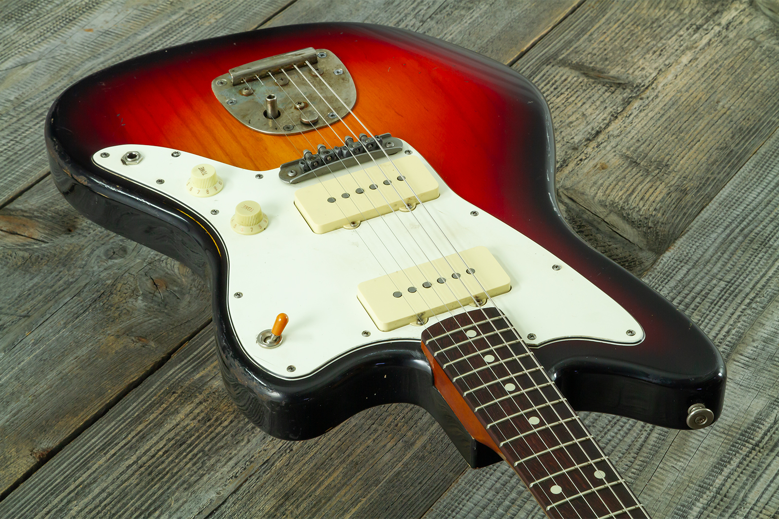 Haar Guitars Trad Jm 2s Fralin #43593 - Aged 3 Tone Sunburst - Retro rock electric guitar - Variation 3